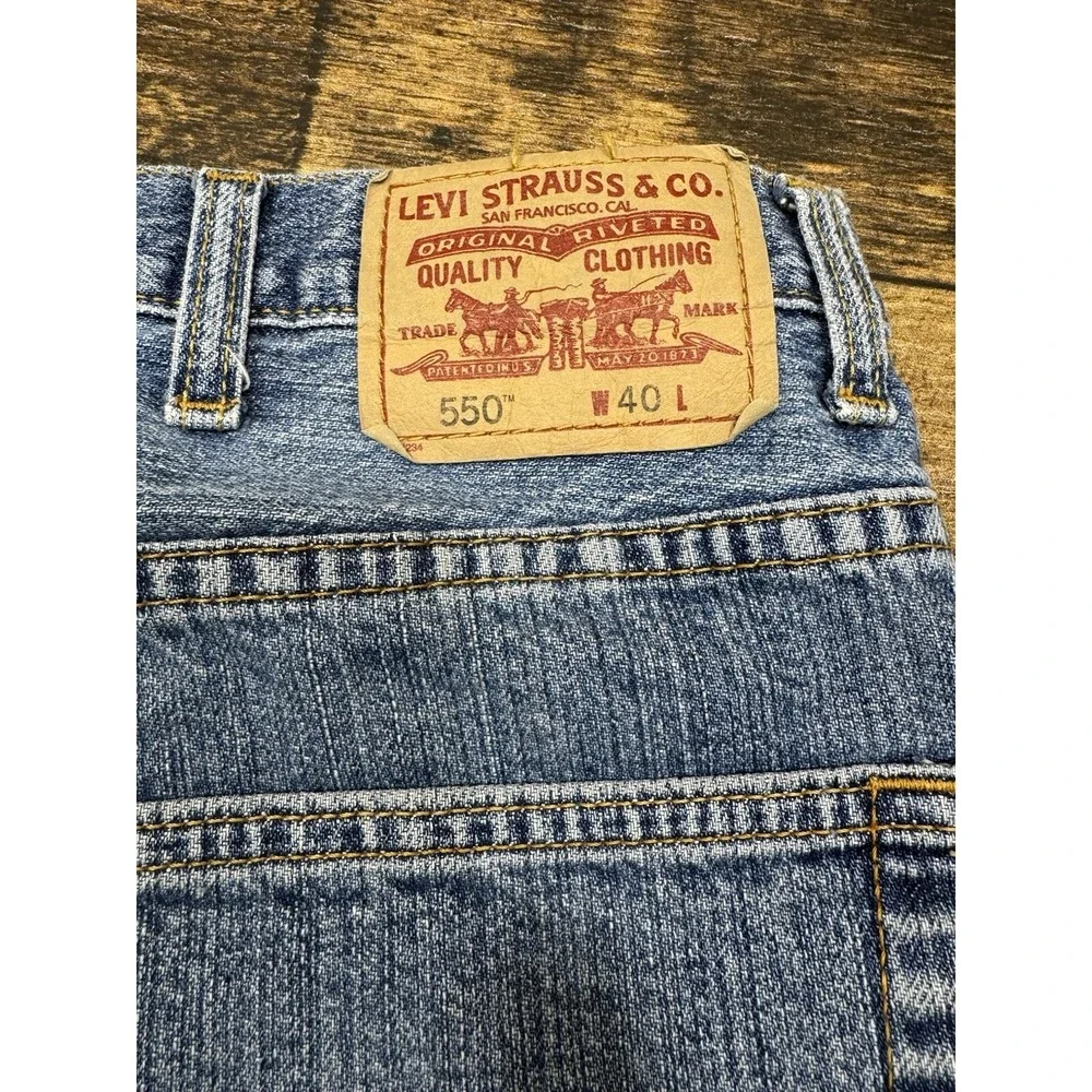 Levi's 550 shorts men's 40 x 10‎ blue denim Relaxed fit Actual 38 Jorts Dad